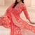 women floral printed regular thread work kurta with trousers & with dupatta
