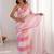 Pink pink satin ethnic solid party wear matching blouse sarees