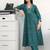 women ethnic motifs pleated kurta with trousers