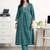women ethnic motifs pleated kurta with trousers