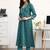 women ethnic motifs pleated kurta with trousers