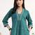women ethnic motifs pleated kurta with trousers