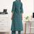 women ethnic motifs pleated kurta with trousers