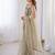 Cream embellished sequinned net designer saree