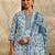 women ethnic motifs printed regular thread work kurta with trousers & with dupatta