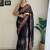 Black embellished sequinned  georgette saree