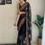 Black embellished sequinned  georgette saree