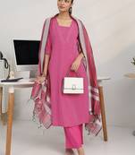 women regular kurta with salwar & with dupatta