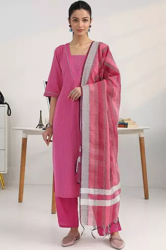 women regular kurta with salwar & with dupatta