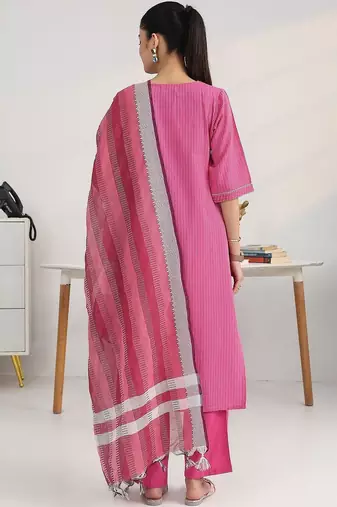 women regular kurta with salwar & with dupatta