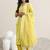 striped straight kurta with harem pants & dupatta