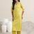 striped straight kurta with harem pants & dupatta