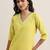 striped straight kurta with harem pants & dupatta