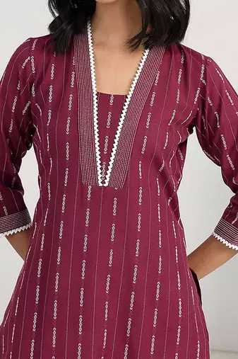 women printed regular kurta with trousers & with dupatta