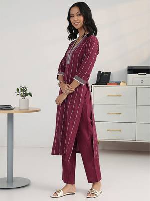 women printed regular kurta with trousers & with dupatta 3