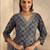 women ethnic motifs printed regular thread work kurta with trousers & with dupatta