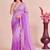 Purple ombre patchwork tissue designer saree