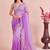 Purple ombre patchwork tissue designer saree