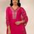 women ethnic motifs embroidered regular kurta with trousers & with dupatta
