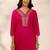 women ethnic motifs embroidered regular kurta with trousers & with dupatta