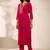 women ethnic motifs embroidered regular kurta with trousers & with dupatta