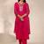 women ethnic motifs embroidered regular kurta with trousers & with dupatta