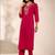 women ethnic motifs embroidered regular kurta with trousers & with dupatta