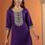 women ethnic motifs embroidered regular thread work kurta with trousers