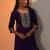 women ethnic motifs embroidered regular thread work kurta with trousers