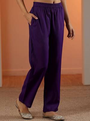women ethnic motifs embroidered regular thread work kurta with trousers 6