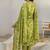 libas green floral printed cotton blend straight suit set with dupatta
