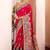 Pink ethnic motifs silk blend saree
