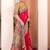 Pink ethnic motifs silk blend saree
