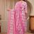 pink floral printed cotton straight suit set
