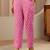 pink floral printed cotton straight suit set