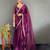 Burgundy sequinned organza saree
