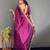 Burgundy sequinned organza saree