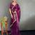 Burgundy sequinned organza saree