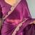 Burgundy sequinned organza saree