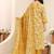 women floral printed regular thread work kurta with trousers & with dupatta