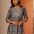 women ethnic motifs printed regular thread work kurta with trousers