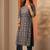 women ethnic motifs printed regular thread work kurta with trousers