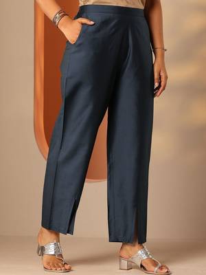 women ethnic motifs printed regular thread work kurta with trousers 6