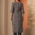 women ethnic motifs printed regular thread work kurta with trousers
