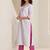 women printed regular thread work kurta with trousers & with dupatta