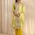 libas yellow floral printed straight suit set with dupatta