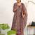 women ethnic motifs printed regular kurta with trousers & with dupatta