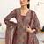 women ethnic motifs printed regular kurta with trousers & with dupatta