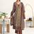 women ethnic motifs printed regular kurta with trousers & with dupatta