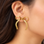 Gold bow stud earrings, herringbone chain, anti-tarnish